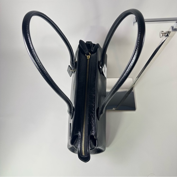 NEW/NWT Women’s Coach Empire Carryall Bag 34 Satchel Glazed Black - Picture 6 of 13